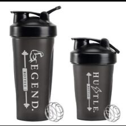 Legend & Hustle 2pck Shaker bottle, 400ml and 600ml for pre workout