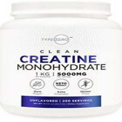 Type Zero Creatine Monohydrate (Unflavored | 1KG), 5000 mg Per Serving