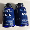 2 PACK Life Extension MSM 1000mg Joint Knee Muscle Health Support 100 Caps 07/23