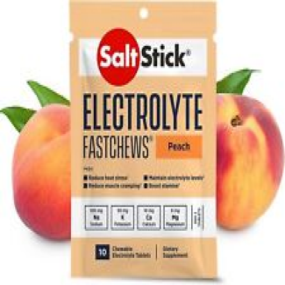 Saltstick FastChews PEACH 6Pk FastChews Electrolytes Chewable Tablets Free Ship