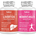 NuBest Bundle of LiverTox - Premium Liver Health Formula - Liver Cleanse, Detox & Repair and Women’s Multi 18+ - Support Immunity, Energy, Bones, Heart & Wellness