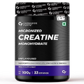 Micronised Creatine Monohydrate Powder | Creatine Supplement for Lean Muscle Volumization, Strength & Energy - Unflavoured - 33 Servings - 100g - 3.53 Ounce