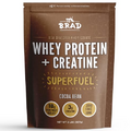 B.rad Grass Fed Whey Protein Powder Isolate Superfuel | Whey Protein Powder with Creatine | Low Carb Protein Powder with Creatine Monohydrate | 100% USA Whey Protein Chocolate (Cocoa Bean)
