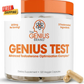 Genius Test - 120 Veggie Pills - Advanced Testosterone Booster for Men, Natural