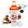 BUMBEE DESIGNS INC. Protein Shaker Bottle Perfect for Protein Powder Shakes and Pre Workout, 20-Ounce, Clear/Orange
