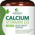 Calcium 1300mg with Vitamin D3 Supplement for Strong Bones & Muscle Support