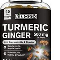 Turmeric Curcumin 400 Mg Black Pepper Ginger Healthy Joint Immune System