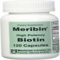 Meribin High Potency Biotin 5mg Dietary Supplement Energy Support 120ct 2 Pack