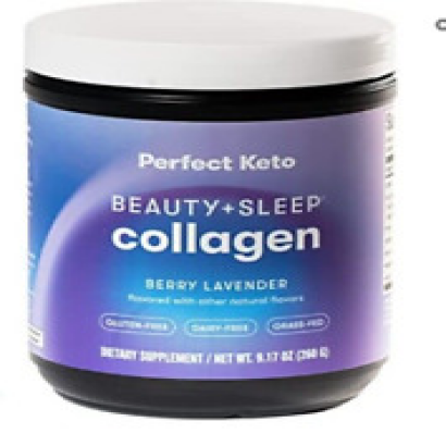 Perfect Keto Beauty Sleep Collagen Powder- Berry Lavender Grassfed 1/24