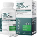Bronson Zinc Triple Play 30 mg Zinc Acetate Picolinate & Orotate 100 Capsules