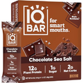 IQBAR Brain and Body Protein Bars - Chocolate Sea Salt Keto Bars - 4 Count Energy Bars - Vegan Snack