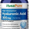 Hyaluronic Acid 300mg 250 Veggie Capsules Non-GMO & Gluten Free