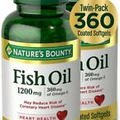 Nature’s Bounty Fish Oil Omega-3 1200mg Softgel - 180 Count (2 Pack)