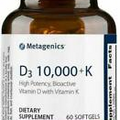 Metagenics D3 10,000 + K Softgel - 60 Count Exp 11/24