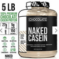 Naked Chocolate Casein - 5Lb Micellar Casein Protein Powder - Bulk, Gmo-Free