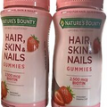 (2)Nature’s Bounty Optimal Solutions Hair, Skin & Nails Gummies, Straw Exp 12/24