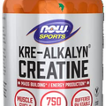 NOW Sports Nutrition, Kre-Alkalyn Creatine 750 mg, Mass Building*/Energy Production*, 120 Veg Capsules