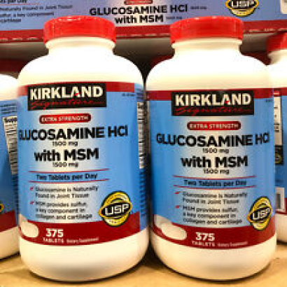 Kirkland Signature Glucosamine HCI 1500mg with MSM 1500mg 375 Tablets (2-Bottle)