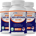 (3 Pack) Vitamatic Melatonin 60mg Fast Dissolve Tablets - 60 Vegan Tablets