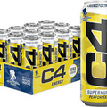 C4 Energy Carbonated Zero Sugar Drink, Pre Workout Drink + Beta...