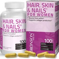 Hair Skin & Nails with Biotin Extra Strength Vitamin Supplement for Women 100cap
