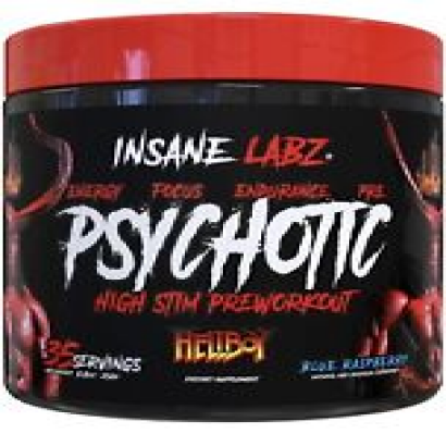 Insane Labz Hellboy Edition, High Stimulant Pre Workout Powder BLUE RASPBERRY