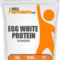 BULKSUPPLEMENTS.COM Egg White Protein Powder - Egg White Powder, Lactose Free & Dairy Free Protein Powder - Unflavored & Gluten Free, 30g per Serving, 500g (1.1 lbs) (Pack of 1)