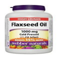 Webber Naturals Cold Pressed Certified Organic Flaxseed Oil Softgel 1000mg 21...