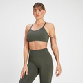 MP Women's Rest Day Seamless Cross Back Sports Bra - Taupe Green  - S