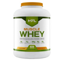 MFL Muscle Whey Protein 5 lbs l 26g of Protein l 8g BCAAs l 6g Glutamine l Low Carbs l 69 Servings (Banana Cream)