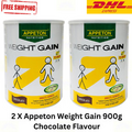 2 X Appeton Weight Gain Powder 900g Chocolate Adults Increase Weight & Energy