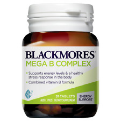 Blackmores Mega B Complex 31 Tablets High Potency Vitamin B Formula for Energy