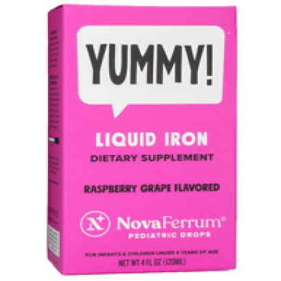 NovaFerrum Pediatric Drops Liquid Iron Raspberry Grape Flavored 15 mg 6 Ounce