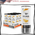 CELSIUS Sparkling Orange Fitness Drink, ZERO Sugar, 12oz. Slim Can, 12 Pack