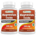 2 Pack Best Naturals Magnesium Oxide 500 mg 180 Tablets