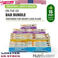 Nutrisystem On-the-Go Variety Bundle Bars, Weight Support, Ready-to Eat 15 Count