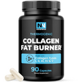 Multi Collagen Protein Fat Burner Supplements | Appetite Suppressant & Thermogenic Types I,II,III,IV, & X Peptides | Fat Burn, Metabolism Booster & Weight Loss Support for Women & Men | 90 Capsules