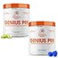 Genius Pre-Workout Supplement Bundle - Blue Raspberry & Sour Apple - Caffeine-Free/Stimulant-Free