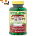 Spring Valley Extra Strength Ashwagandha Dietary Supplement, 1300 Mg, 60 Vegetar