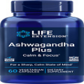 Life Extension Ashwagandha Plus Calm and Focus Mind Supplement 60 Veg Capsules