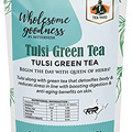 TEA YARD Tulsi Green Tea for Body Detoxification, Stress, Digestion & Skin Benefits Natural Whole Loose Leaf, Basil, 100 g