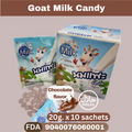 Goat Milk Candy Chewable Tablets Chocolate Flavor Powdered Whole Milk 10 x 20g.