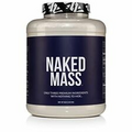 NAKED MASS - Natural Weight Gainer Protein Powder - 8lb Bulk GMO Free Glute...