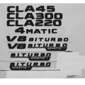 Flat Gloss Black for C117 X117 CLA35 CLA45 AMG CLA220 CLA200 CLA250 V8 BITURBO 4MATIC Trunk Rear Star Emblems Badges (AMG,Glossy Black)