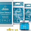 Simris Algae Omega 3 EPA DHA Vegan, No Fish Oil- Glass Jar, 250mg x 120 Softgels