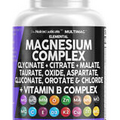 Made In USA Clean Nutra Magnesium Complex 90 Glycinate/Citrate/Malate/Oxide B12
