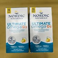 2 New Nordic Naturals Ultimate Omega-D3 1280mg - 120 Soft Gels Each Box