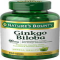 Nature’s Bounty Ginkgo Biloba Capsules, Memory Support Supplement, 60 mg, 200 Ct
