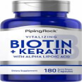 Biotin 5000mcg | 180 Capsules | Non-GMO, Gluten Free Supplement | By Piping Rock