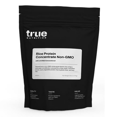 True Nutrition - Rice Protein Concentrate - Cold Water Microfiltration, Gluten Free, Soy Free, Dairy Free, Non-GMO Protein Powder - Unflavored - 5LB